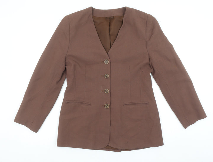 Hamells Women's Brown Size 12 Single-Breasted Blazer Jacket
