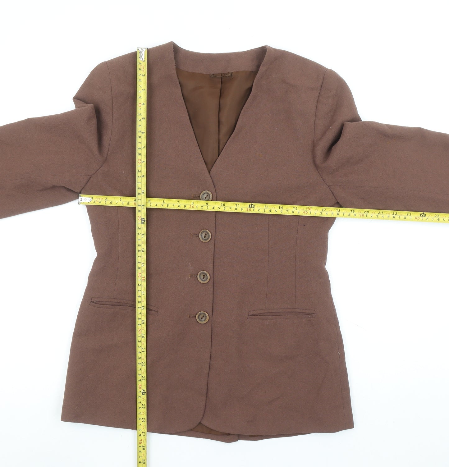 Hamells Women's Brown Size 12 Single-Breasted Blazer Jacket