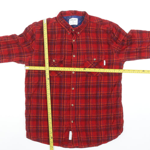 Shore Leave Urban Outfitters Men's Red Plaid Cotton Button-Up Shirt M