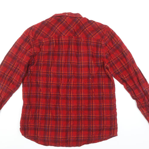 Shore Leave Urban Outfitters Men's Red Plaid Cotton Button-Up Shirt M