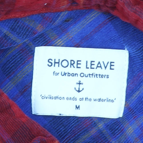 Shore Leave Urban Outfitters Men's Red Plaid Cotton Button-Up Shirt M