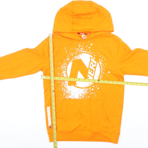 Nerf Boys Orange Pullover Hoodie 10-11 Years Graphic Print Cotton