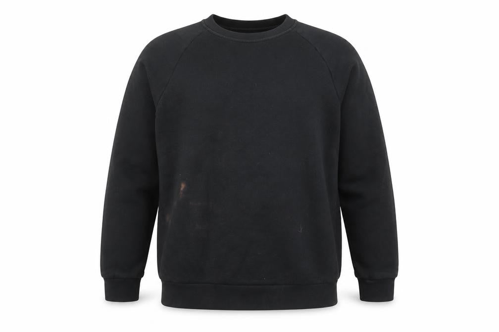 Front view of Adidas Men's Black Crew Neck Pullover Sweatshirt, size M
