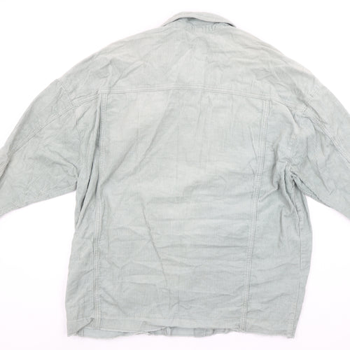 Stradivarius Women’s Green Corduroy Button Jacket Size 12