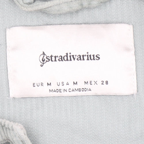Stradivarius Women’s Green Corduroy Button Jacket Size 12