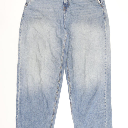 Stradivarius Womens Blue High Rise Straight Jeans UK 10
