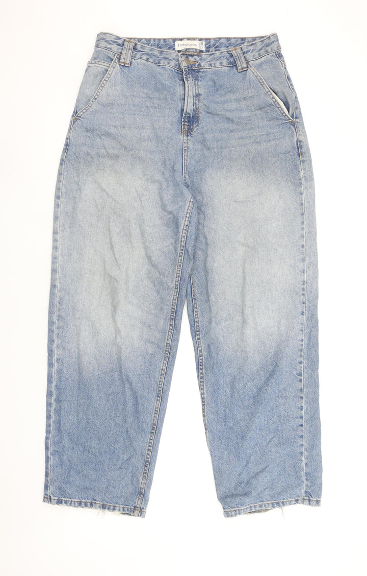 Stradivarius Womens Blue High Rise Straight Jeans UK 10