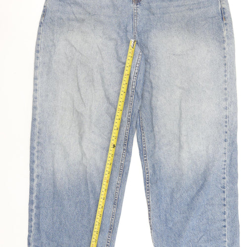 Stradivarius Womens Blue High Rise Straight Jeans UK 10