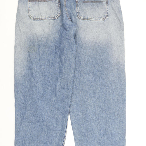 Stradivarius Womens Blue High Rise Straight Jeans UK 10