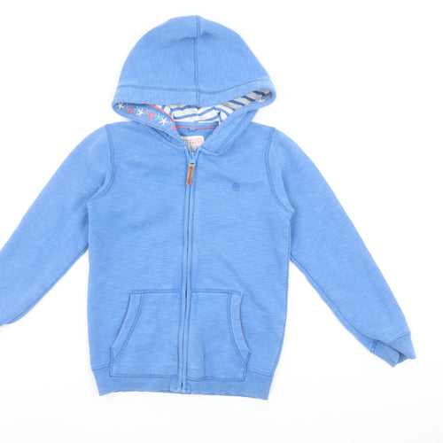 FatFace Girls Blue Full Zip Hoodie 8-9 Years Cotton Blend Casual