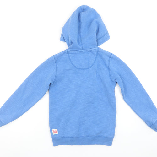 FatFace Girls Blue Full Zip Hoodie 8-9 Years Cotton Blend Casual