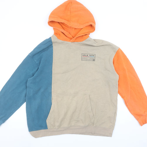 H&M Boys Multicoloured Hoodie Beige Blue Orange Size 12-14 Years Cotton Blend