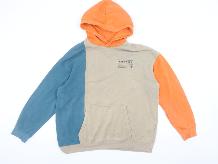 H&M Boys Multicoloured Hoodie Beige Blue Orange Size 12-14 Years Cotton Blend