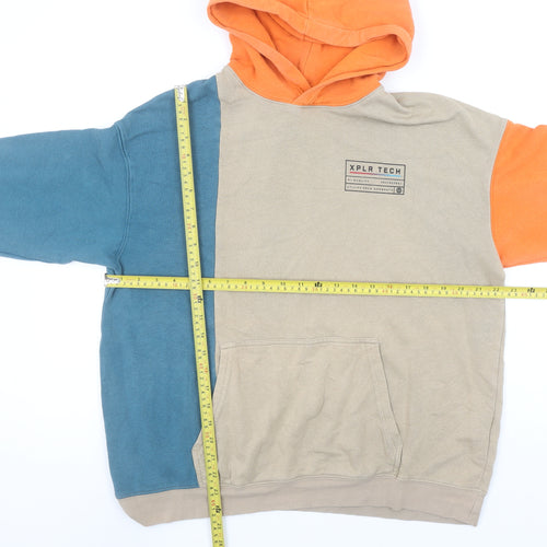 H&M Boys Multicoloured Hoodie Beige Blue Orange Size 12-14 Years Cotton Blend