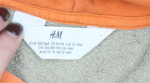 H&M Boys Multicoloured Hoodie Beige Blue Orange Size 12-14 Years Cotton Blend