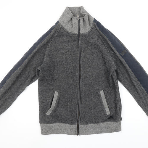 Firetrap Men's Grey Full Zip Mock Neck Sweatshirt M