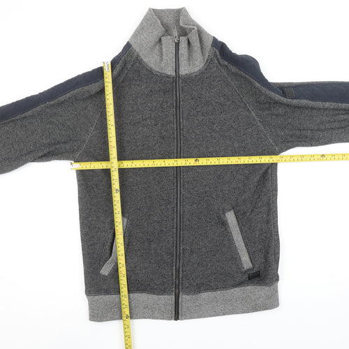 Firetrap Men's Grey Full Zip Mock Neck Sweatshirt M