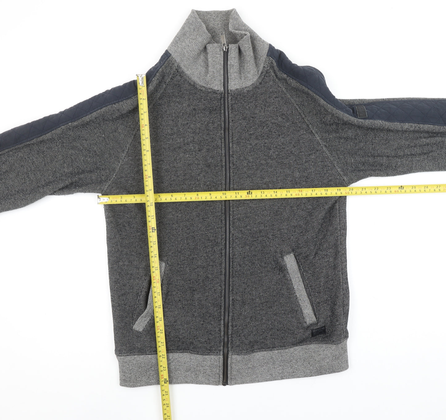 Firetrap Men's Grey Full Zip Mock Neck Sweatshirt M