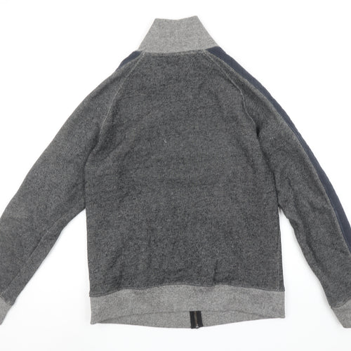 Firetrap Men's Grey Full Zip Mock Neck Sweatshirt M