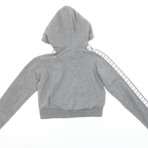 Ellesse Women Grey Full Zip Hoodie Size 4 Cotton Blend Sportswear
