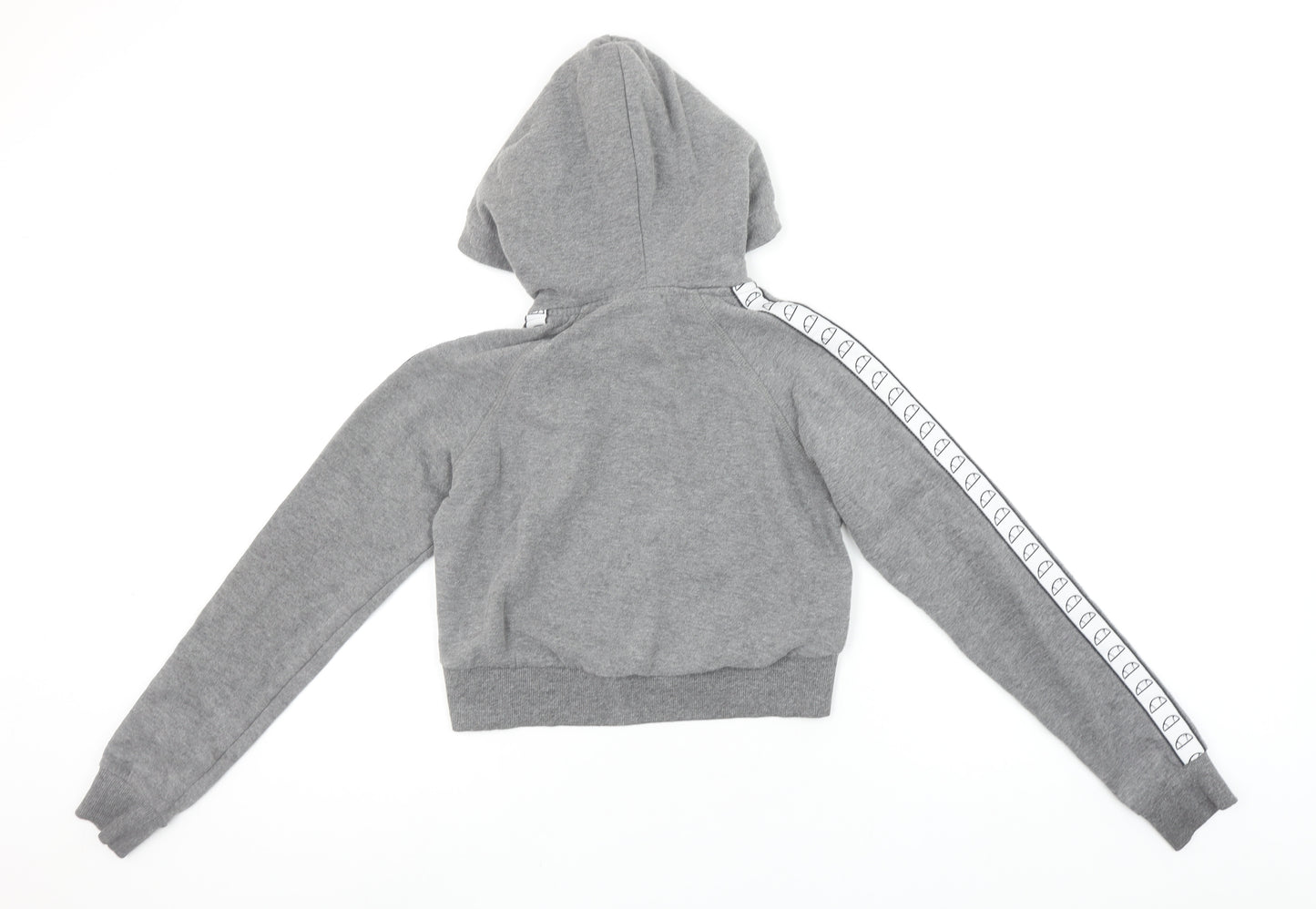 Ellesse Women Grey Full Zip Hoodie Size 4 Cotton Blend Sportswear