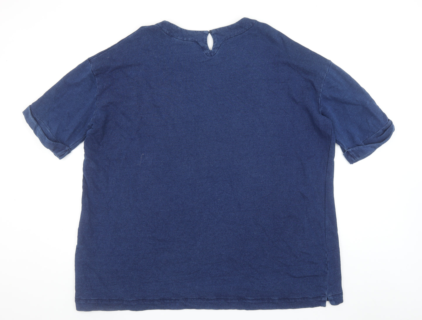 Masai Women Blue Pullover Sweatshirt Medium Cotton Blend