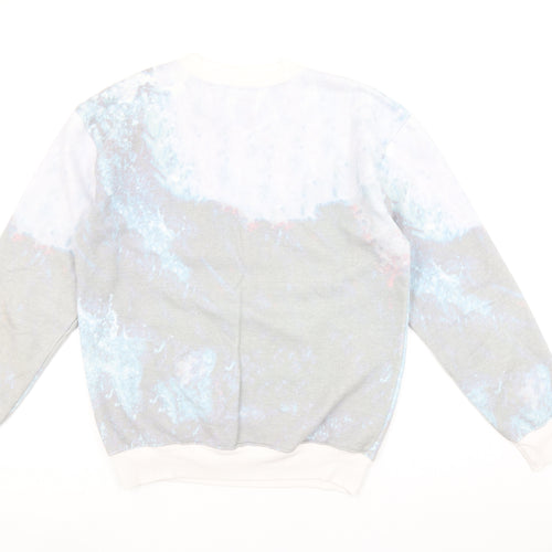 Topshop Women's Blue Shark Print Pullover Sweatshirt UK 10