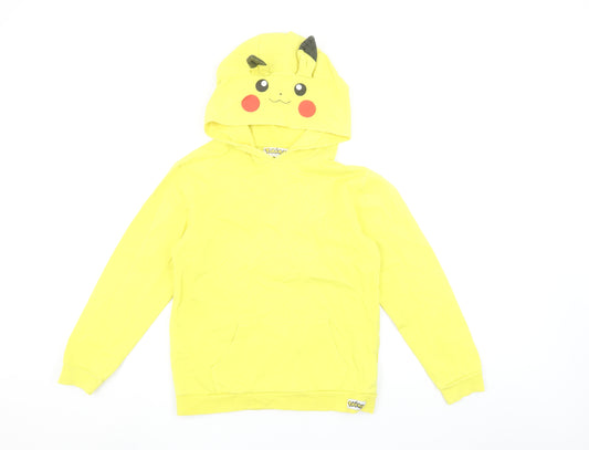 Pokémon Girls Yellow Pikachu Pullover Hoodie 11-12 Years Cotton Hooded Sweatshirt