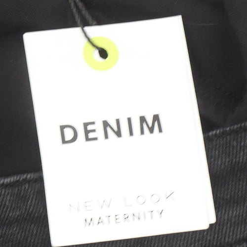 New Look Maternity Black Denim Pencil Skirt Size 8 Stretch Knee Length