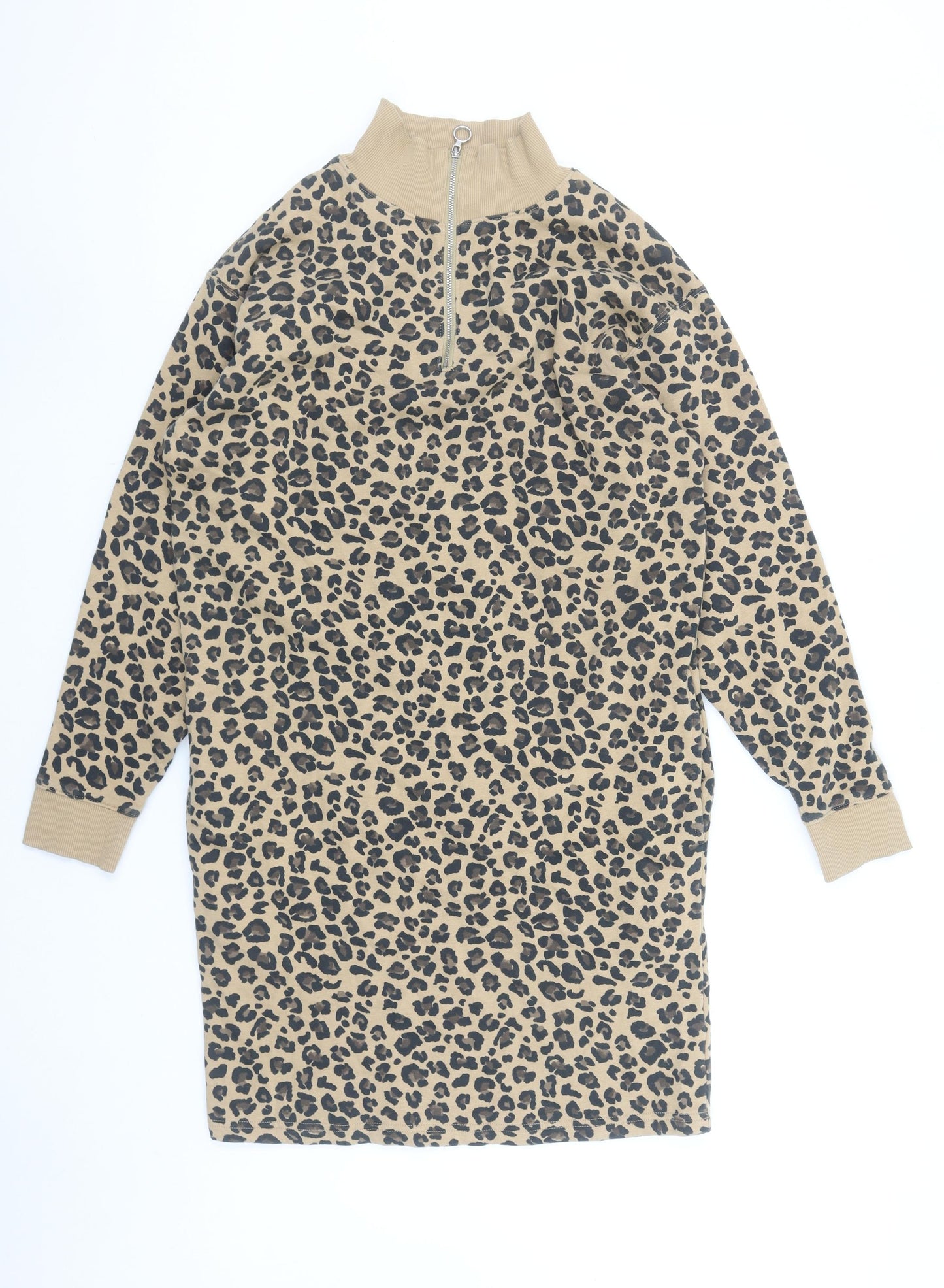 Marks and Spencer Women Beige Leopard Print Shift Dress Size 6