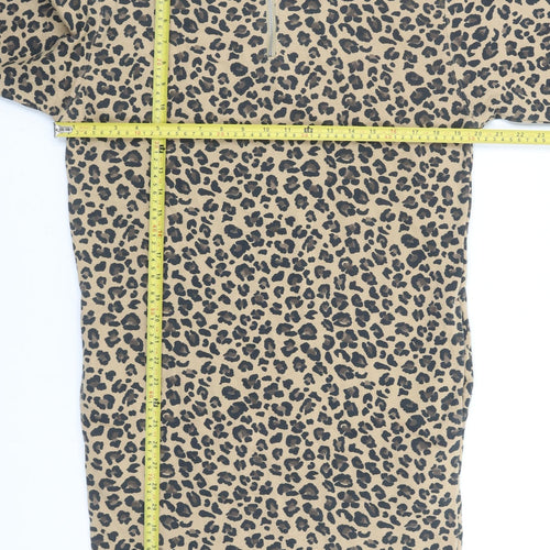 Marks and Spencer Women Beige Leopard Print Shift Dress Size 6