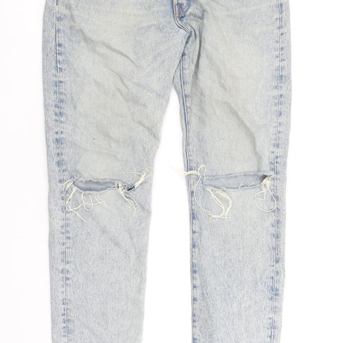 Levi's 501 CT Men's Light Blue Distressed Straight Denim Jeans W33 L34