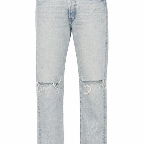 Levi's 501 CT Men's Light Blue Distressed Straight Denim Jeans W33 L34