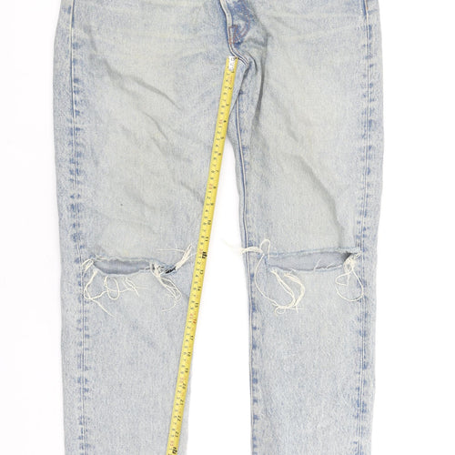 Levi's 501 CT Men's Light Blue Distressed Straight Denim Jeans W33 L34