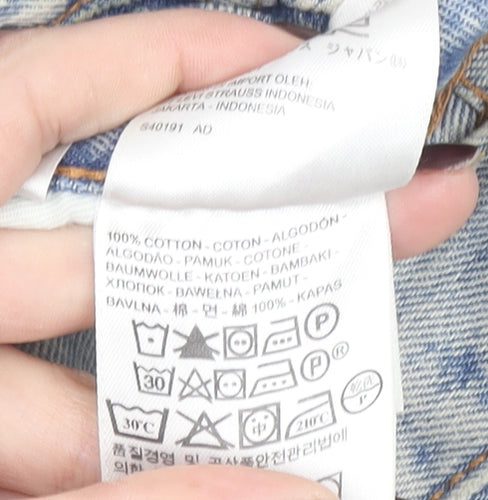 Levi's 501 CT Men's Light Blue Distressed Straight Denim Jeans W33 L34