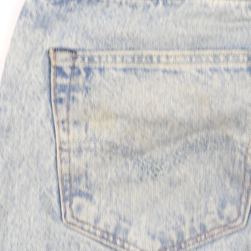 Levi's 501 CT Men's Light Blue Distressed Straight Denim Jeans W33 L34