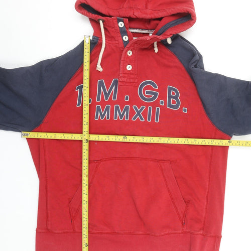 Next Team GB Red Henley Hoodie Men's Large Long Sleeve Sports Style