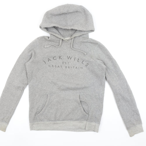 Jack Wills Women's Grey Size 8 Pullover Hoodie Sweatshirt