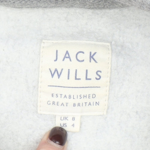 Jack Wills Women's Grey Size 8 Pullover Hoodie Sweatshirt