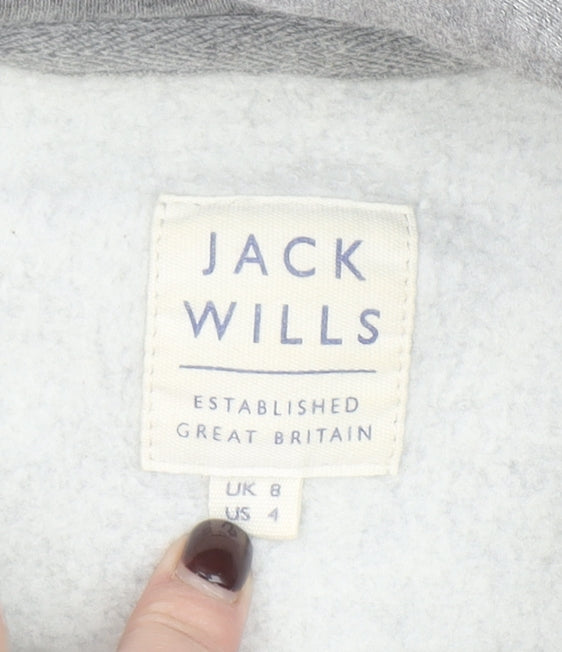 Jack Wills Women's Grey Size 8 Pullover Hoodie Sweatshirt