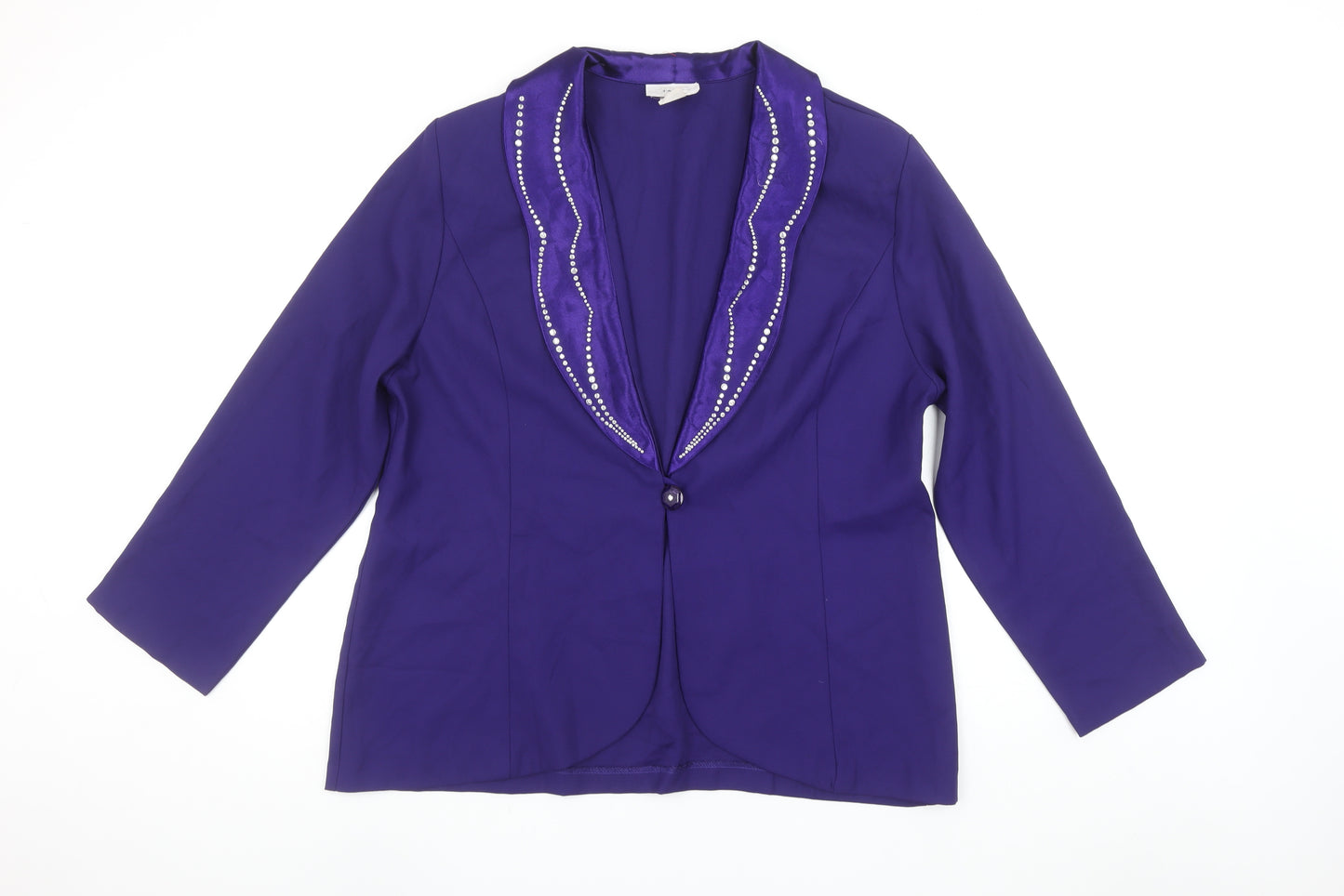 3K Fashion Women's Purple L Tuxedo Style Blazer Jacket