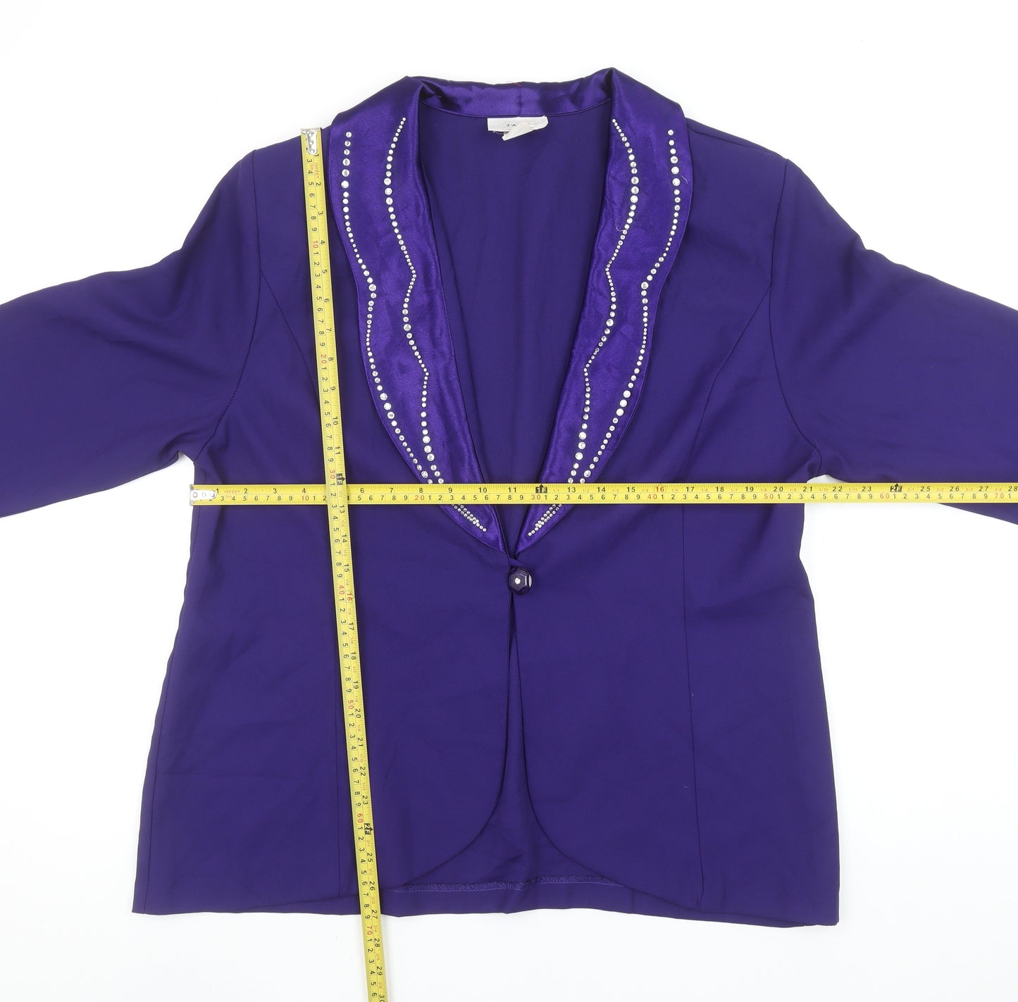 3K Fashion Women's Purple L Tuxedo Style Blazer Jacket