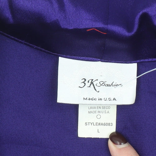 3K Fashion Women's Purple L Tuxedo Style Blazer Jacket