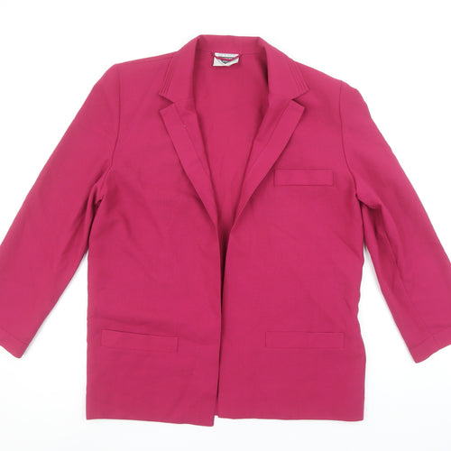 Jacques Vert Women's Fuchsia Wool Blend Suit Jacket UK 12 Classic Fit