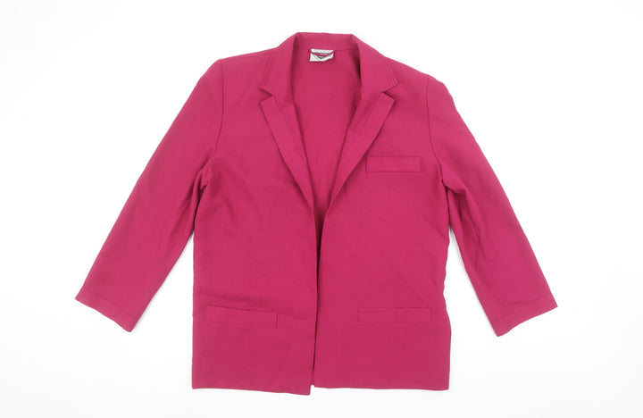 Jacques Vert Women's Fuchsia Wool Blend Suit Jacket UK 12 Classic Fit
