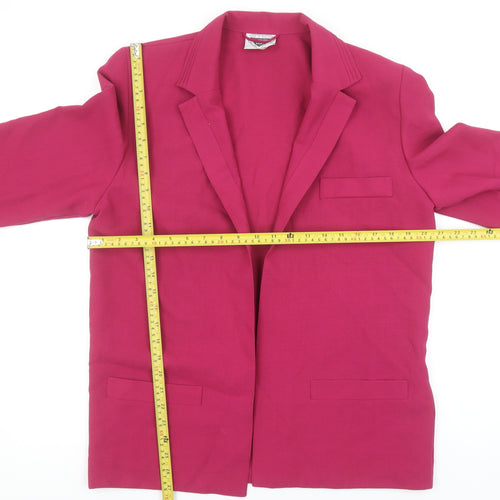 Jacques Vert Women's Fuchsia Wool Blend Suit Jacket UK 12 Classic Fit