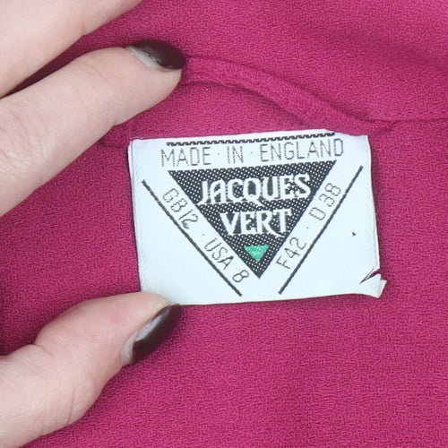 Jacques Vert Women's Fuchsia Wool Blend Suit Jacket UK 12 Classic Fit