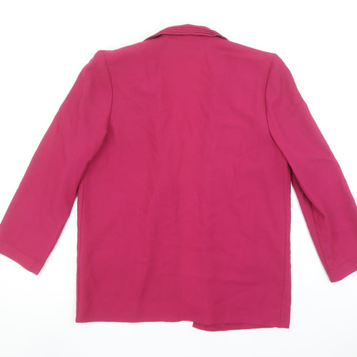 Jacques Vert Women's Fuchsia Wool Blend Suit Jacket UK 12 Classic Fit