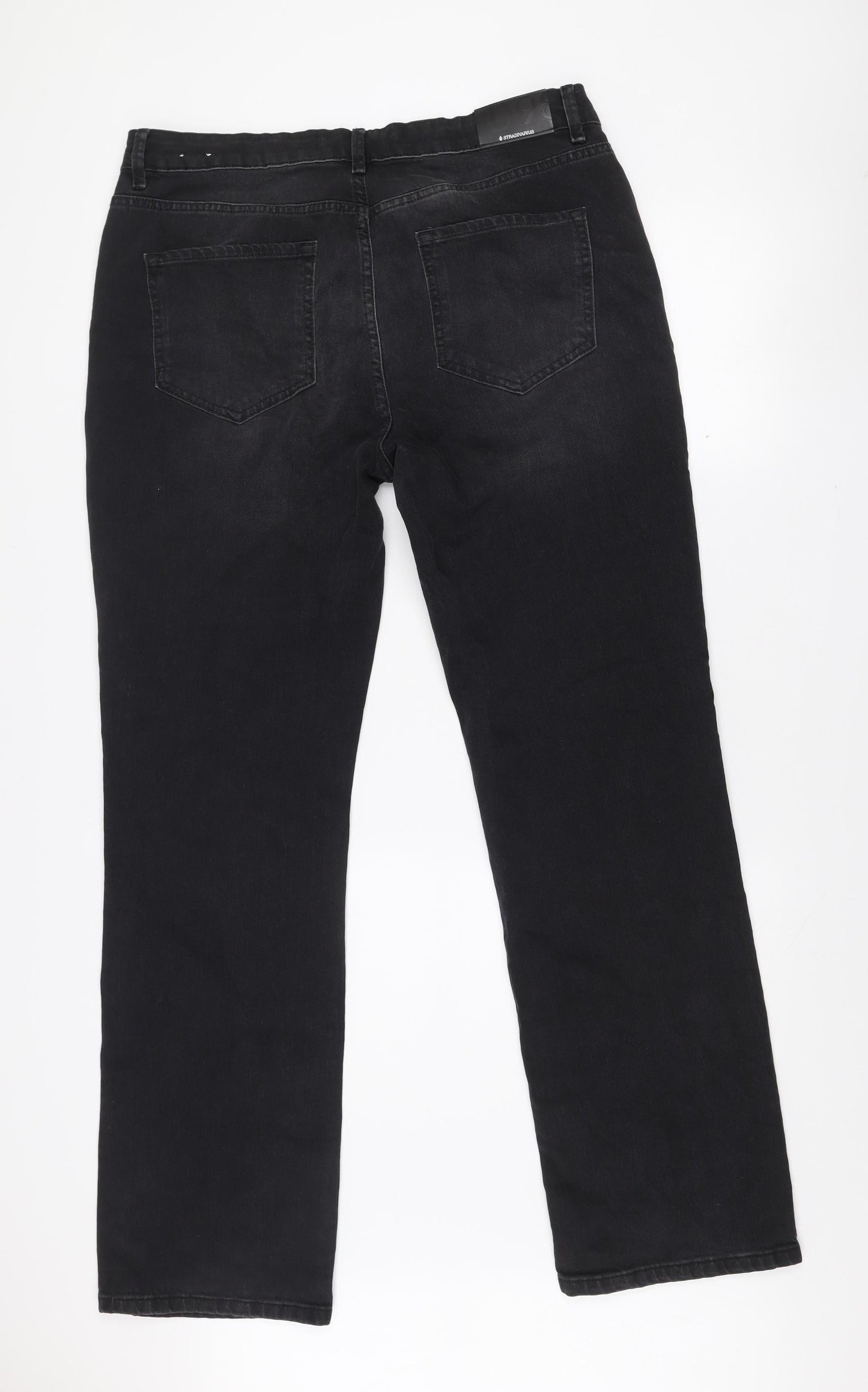 Stradivarius Women's Black Straight Leg Jeans Size 16