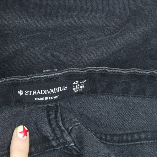 Stradivarius Women's Black Straight Leg Jeans Size 16